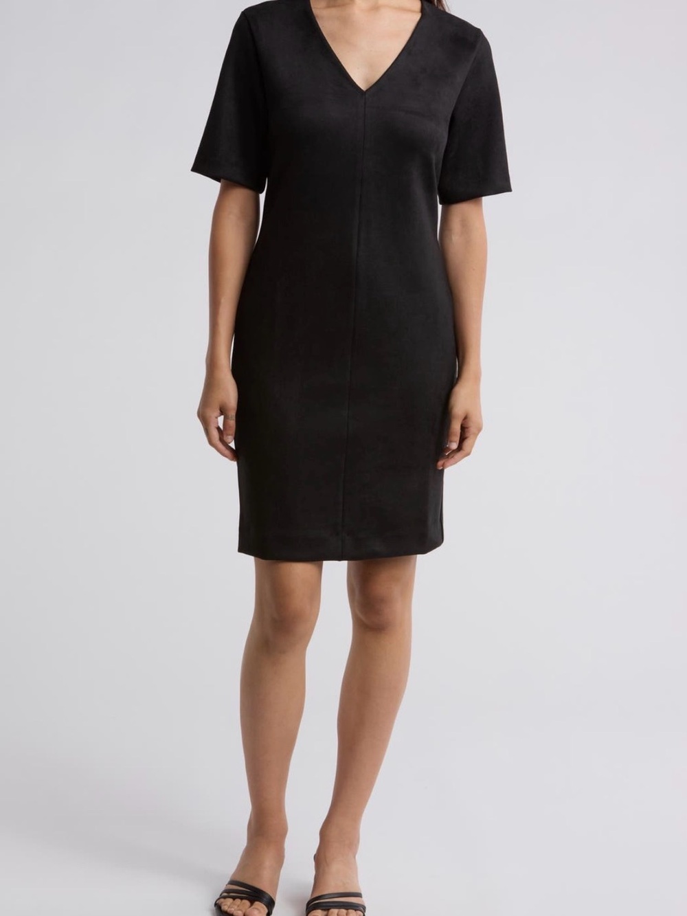 SPANX Black V-Neck Midi Dress